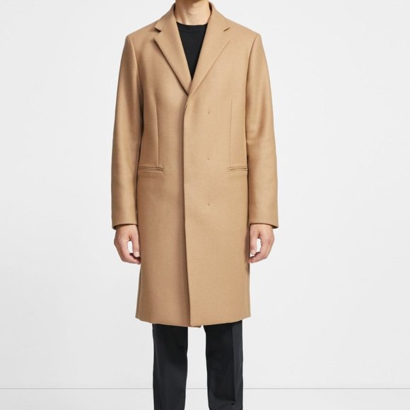 Theory Other - NWT Theory Manroe Relaxed Coat in Traceable Wool Blend Melton Camel/Tan Sz XL